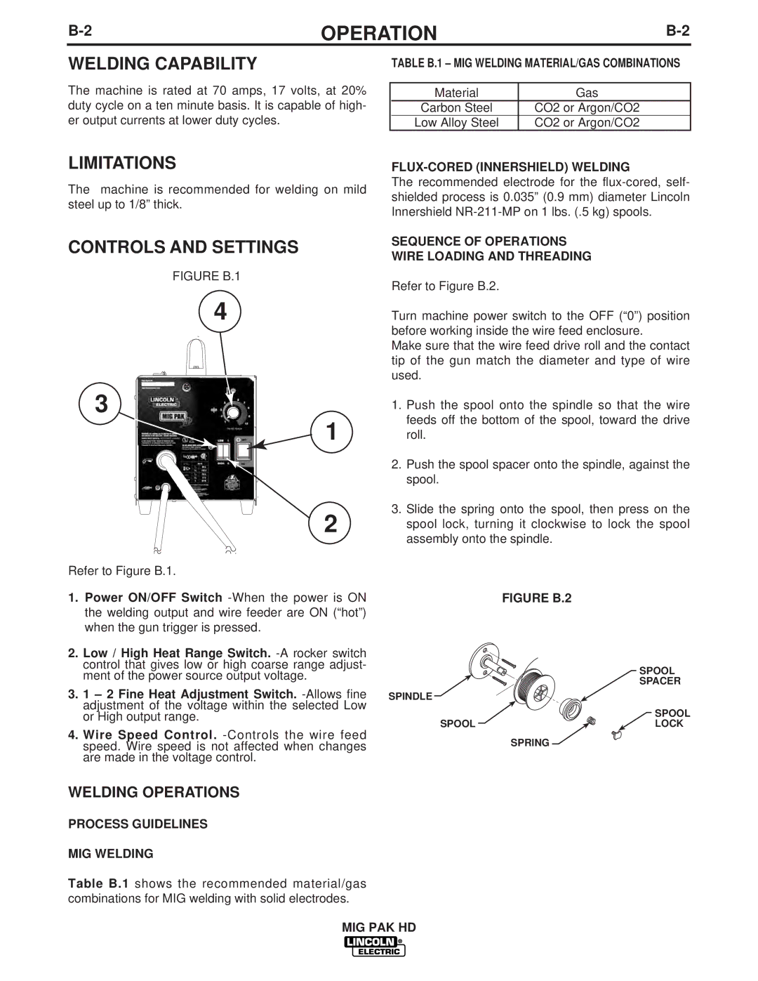 Lincoln Electric IM822 manual Welding Capability, Limitations, Controls and Settings, Welding Operations 