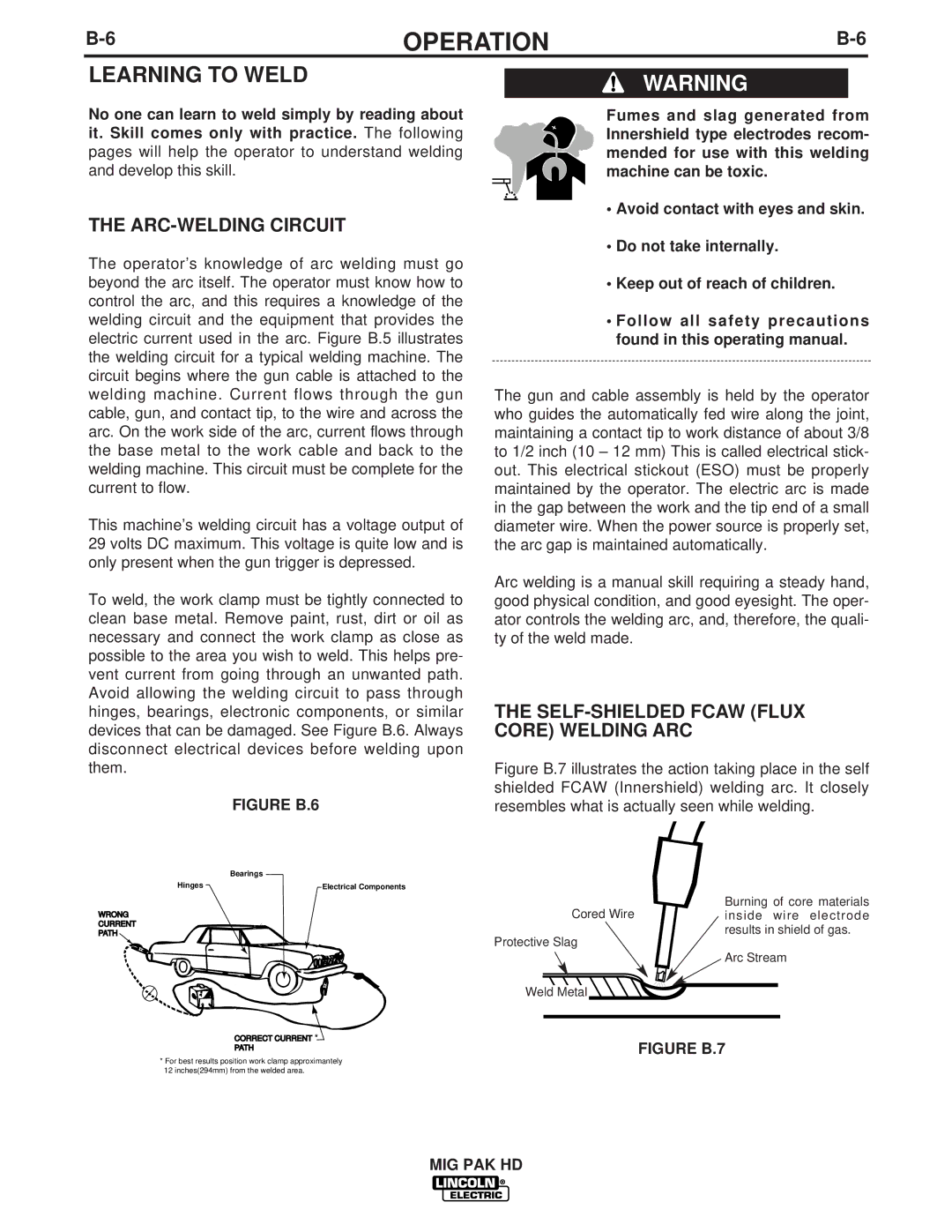 Lincoln Electric IM822 manual Learning to Weld, ARC-WELDING Circuit, SELF-SHIELDED Fcaw Flux Core Welding ARC 