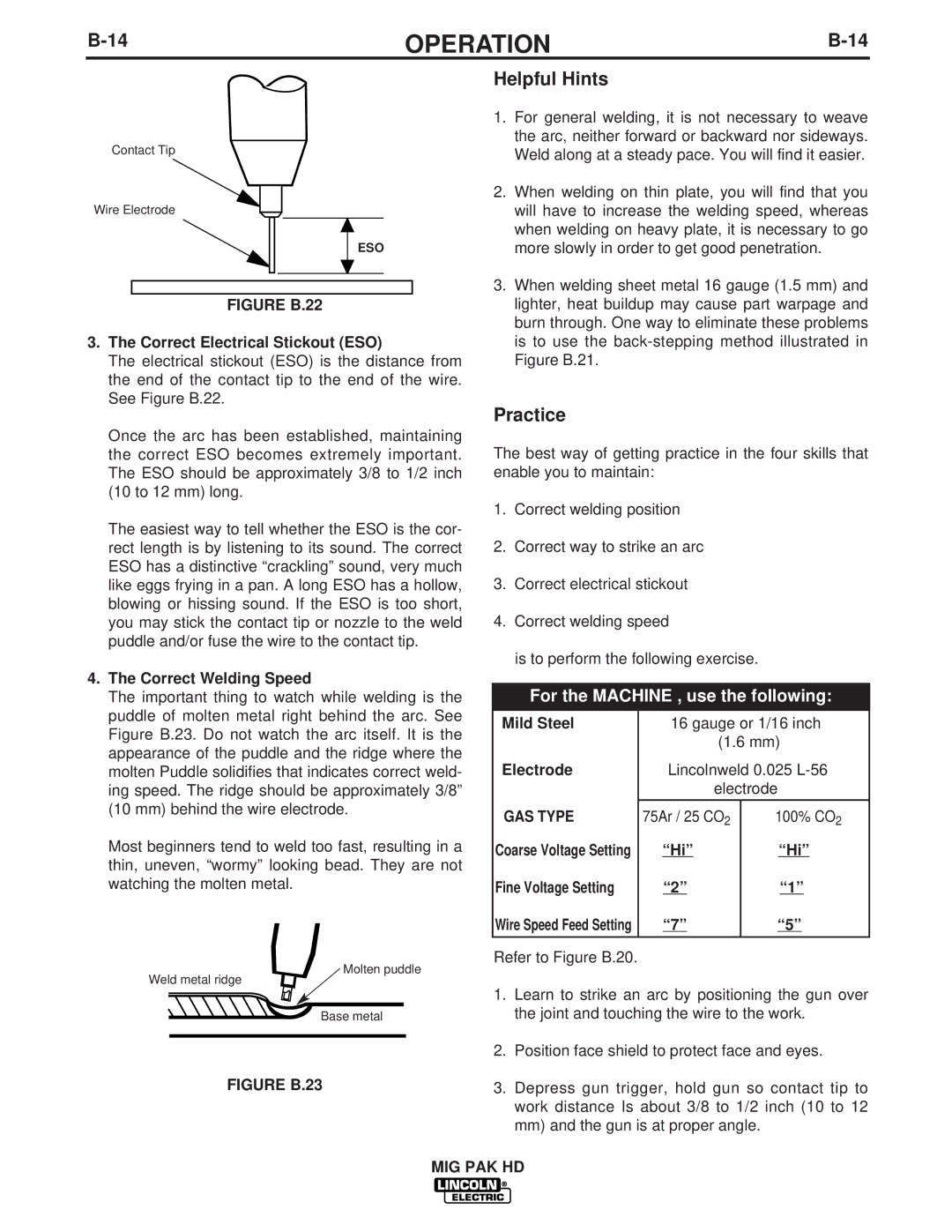 Lincoln Electric IM822 manual Mild Steel Electrode, GAS Type 