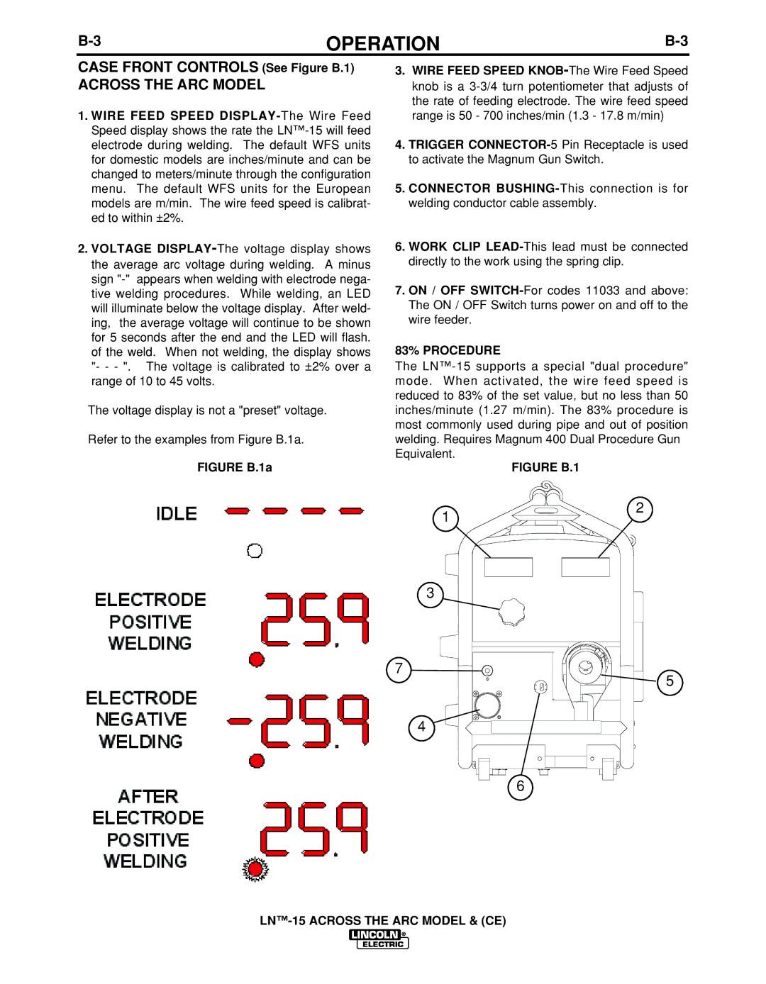 Lincoln Electric IM823-A manual Across the ARC Model, 83% Procedure 