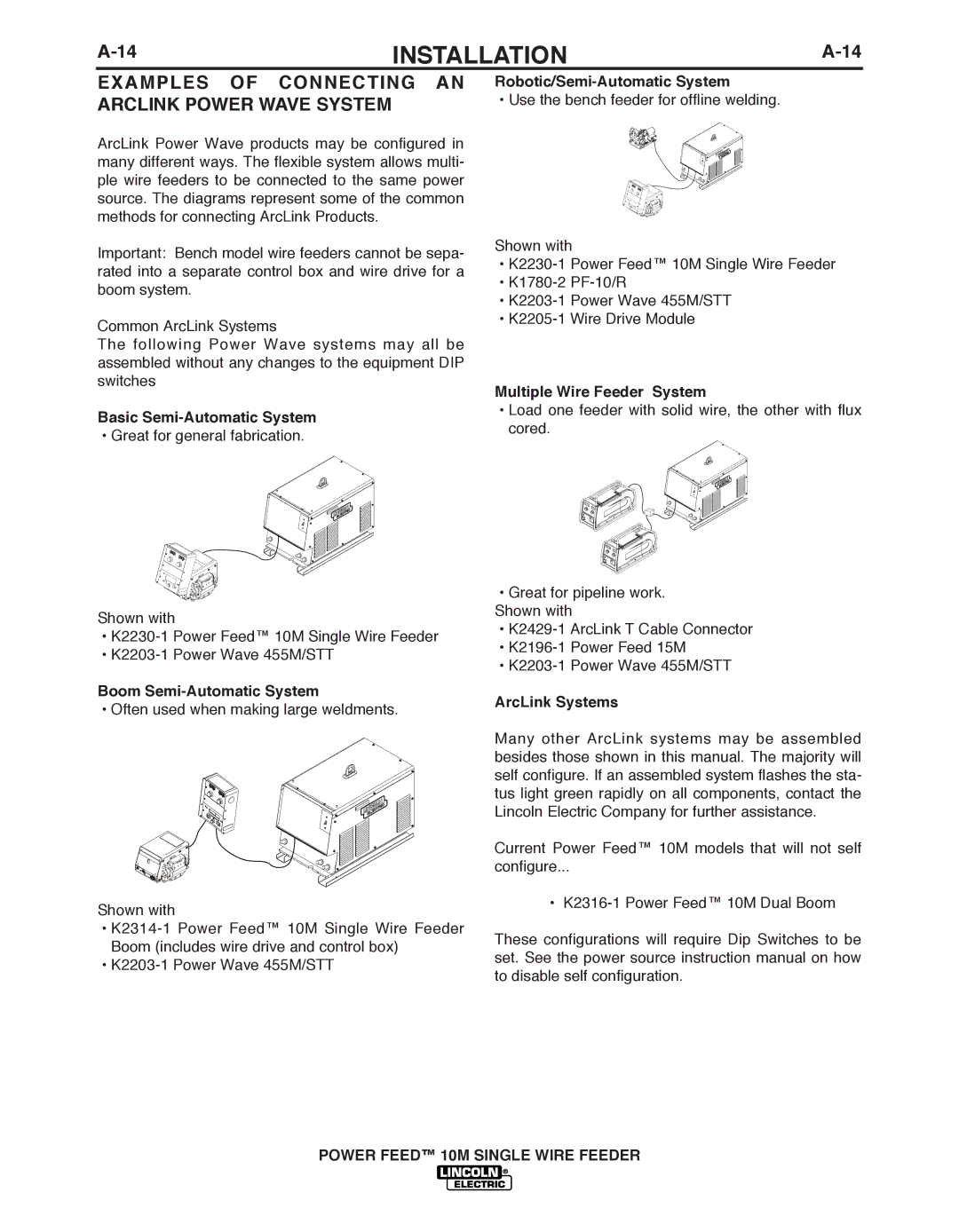 Lincoln Electric IM827-D manual ExAMPLES of Connecting AN Arclink Power Wave System 