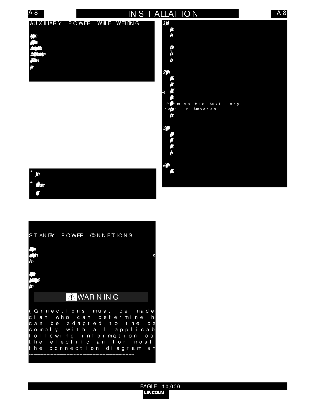 Lincoln Electric IM830 manual Auxiliary Power While Welding, Simultaneous Welding and Power, Standby Power Connections 