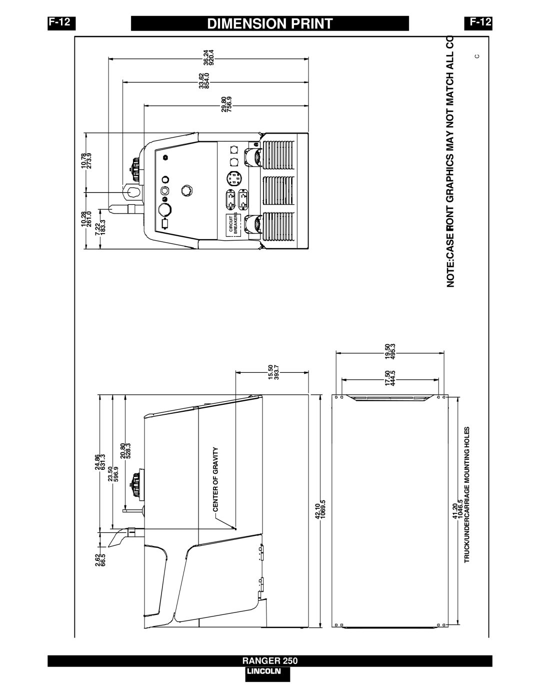 Lincoln Electric IM833-C manual Dimension Print 