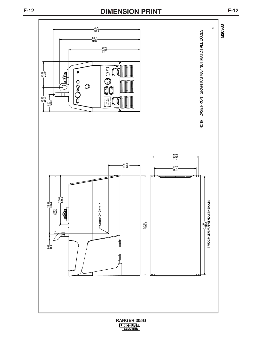 Lincoln Electric IM834-B manual Dimension Print 