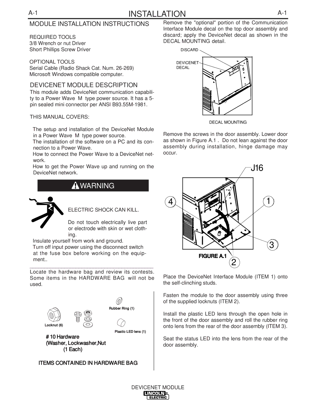 Lincoln Electric IM839 manual J16 