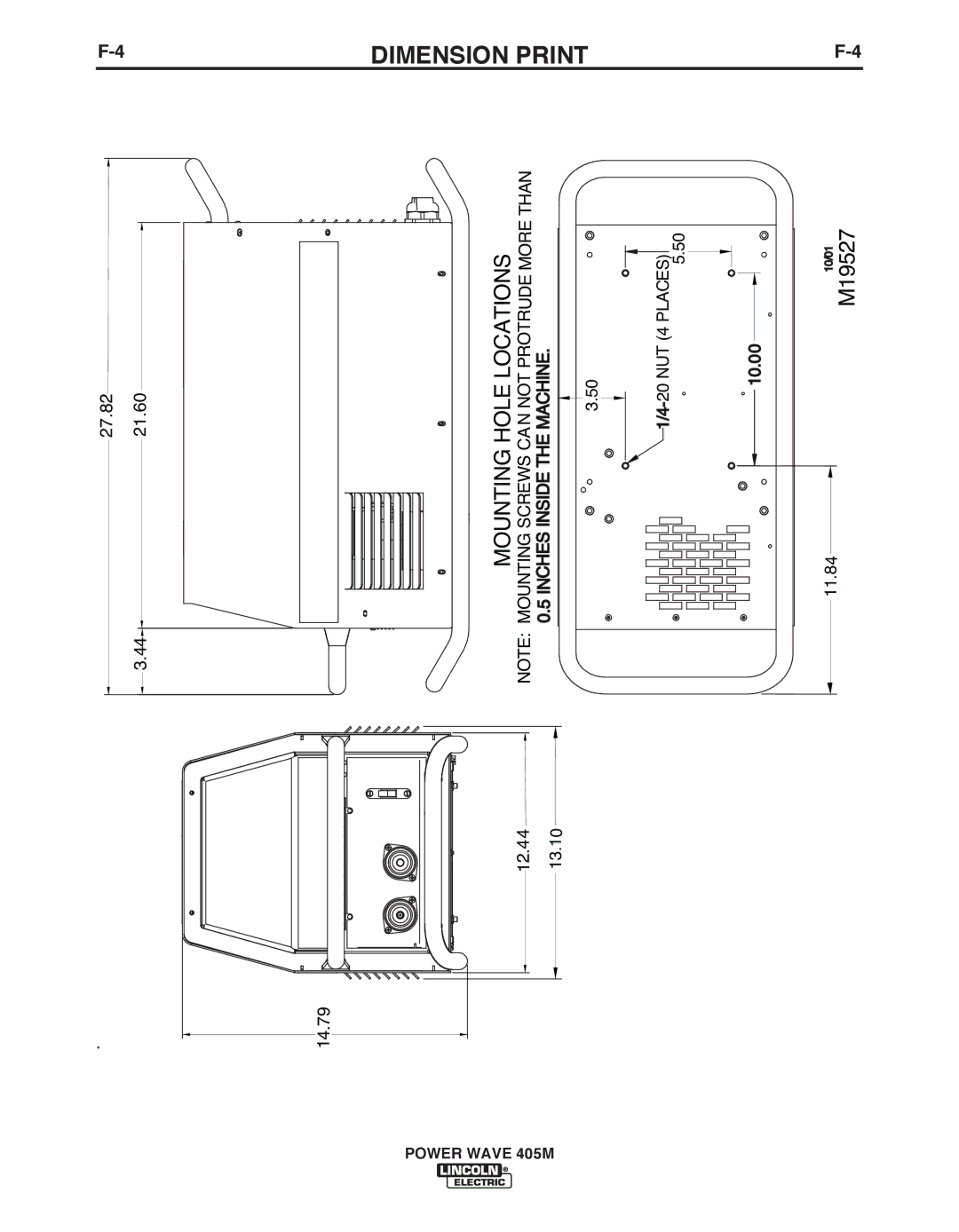 Lincoln Electric IM846-A manual Dimension Print 