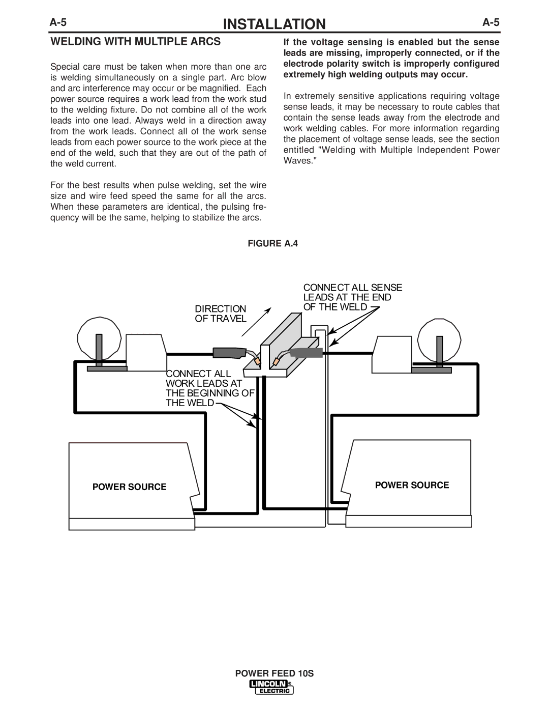 Lincoln Electric IM850-A manual Welding with Multiple Arcs, Figure A.4 