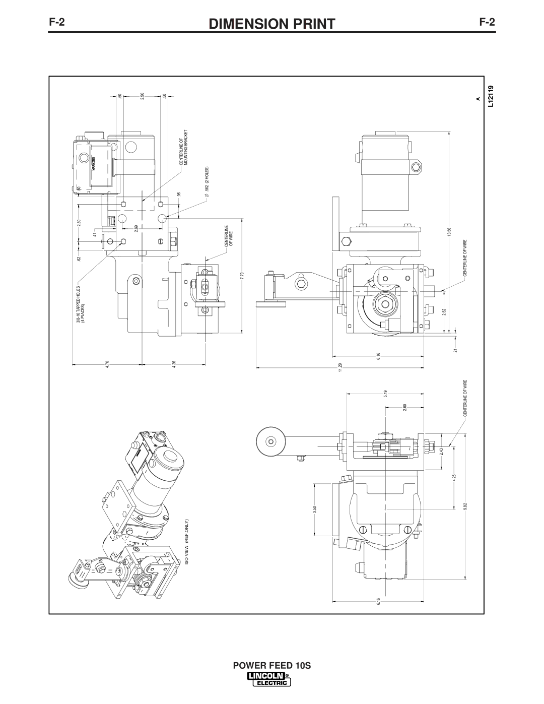 Lincoln Electric IM850-A manual Dimension, Print 