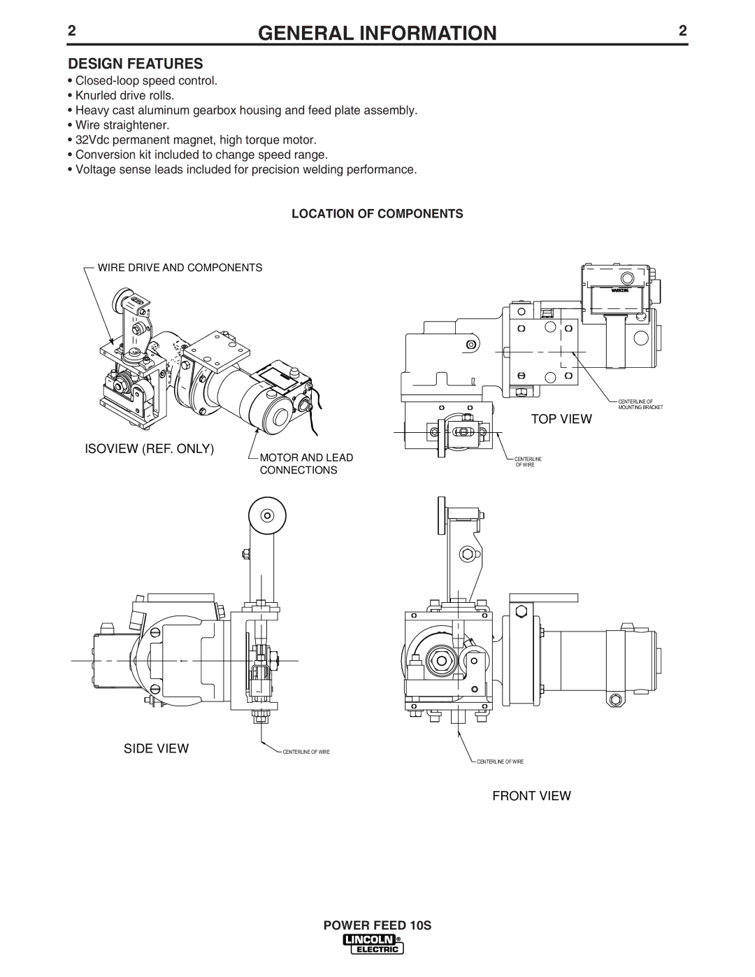 Lincoln Electric IM850-A manual General Information, Design Features 