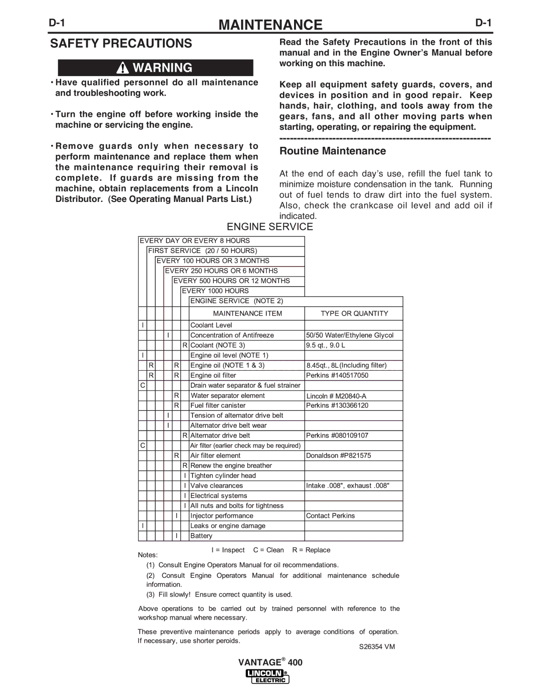 Lincoln Electric IM883-A manual Routine Maintenance 