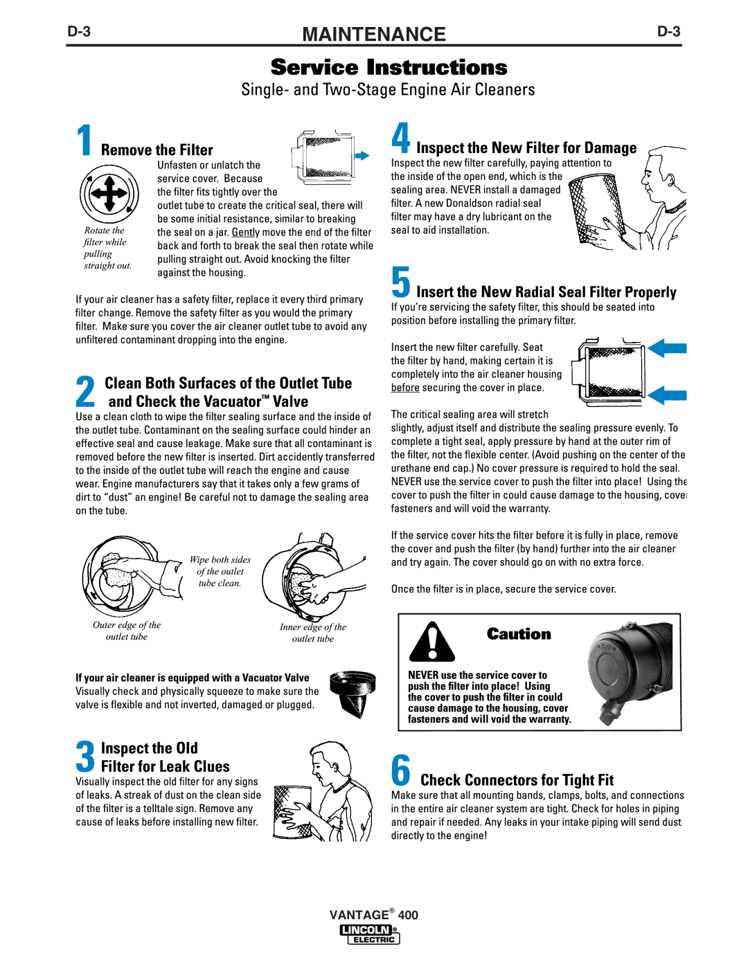 Lincoln Electric IM883-A manual Maintenance 