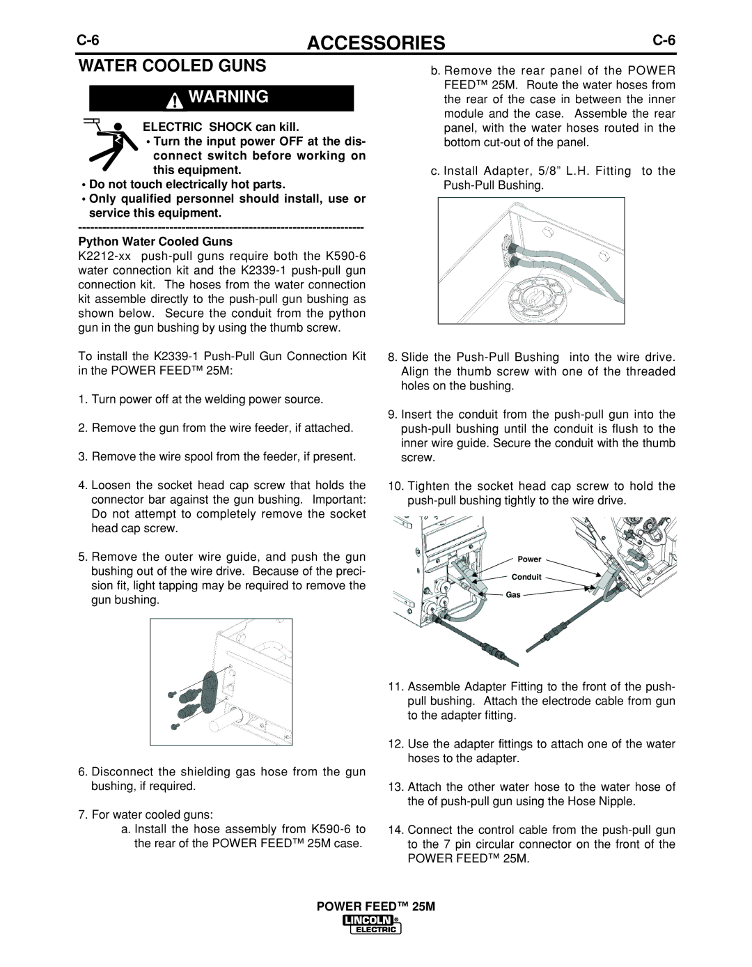 Lincoln Electric IM892-C manual Water Cooled Guns 