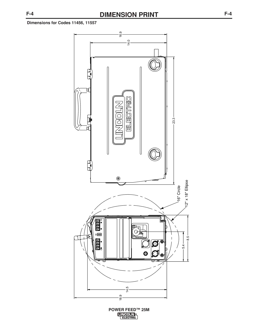 Lincoln Electric IM892-C manual Dimensions for Codes 11456 