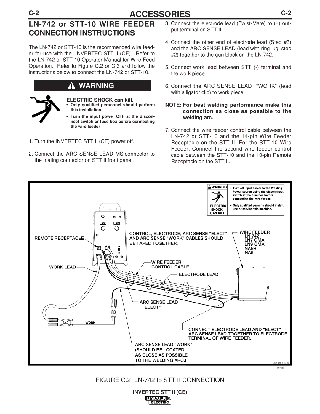 Lincoln Electric IM904 manual LN-742 or STT-10 Wire Feeder Connection Instructions 