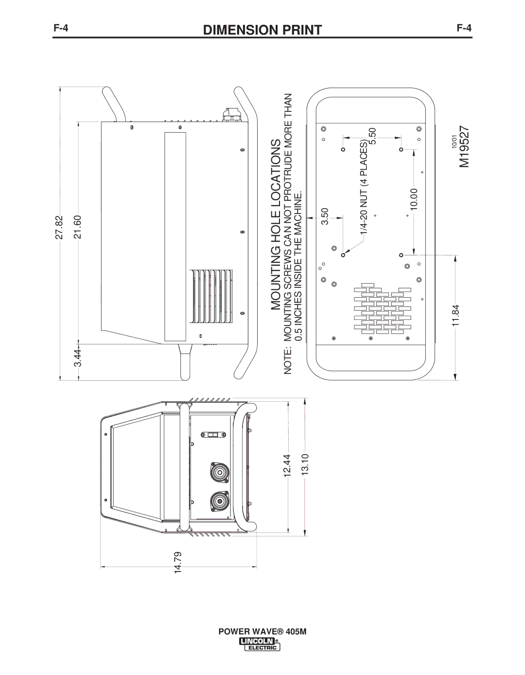 Lincoln Electric IM917-A manual Dimension Print 