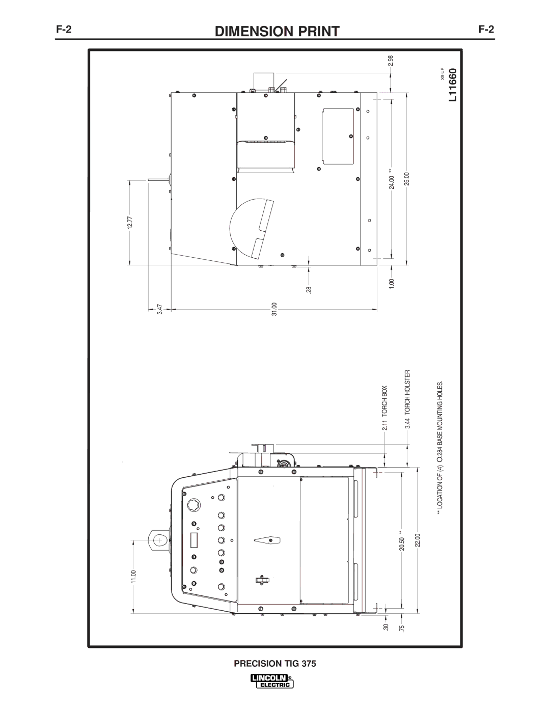 Lincoln Electric IM936 manual Dimension Print 