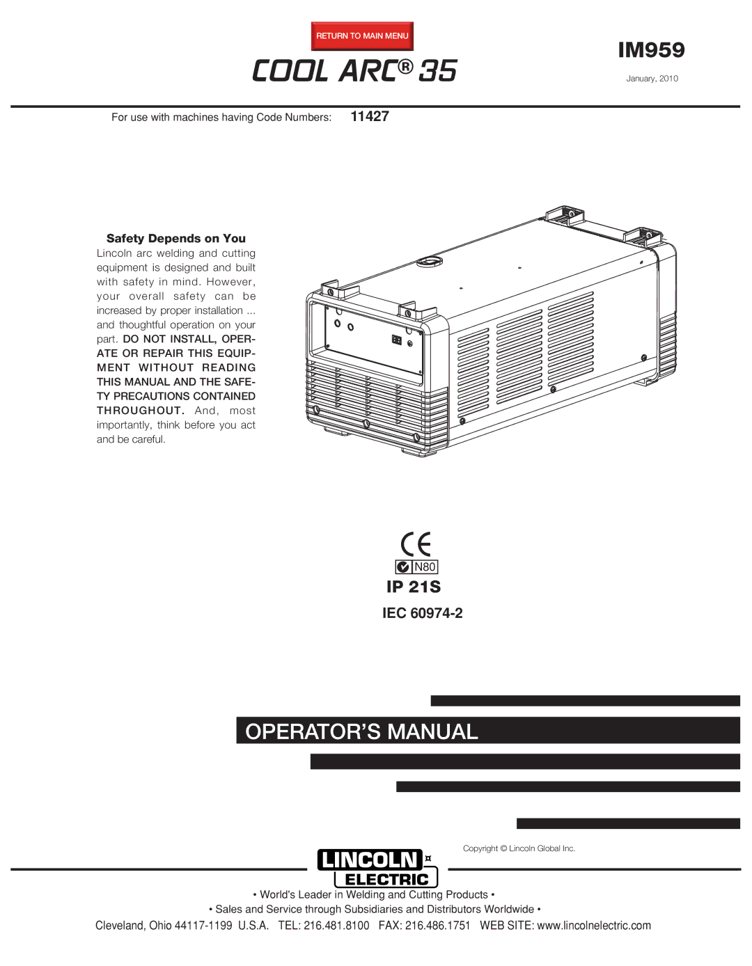 Lincoln Electric IM959 manual Cool ARC 