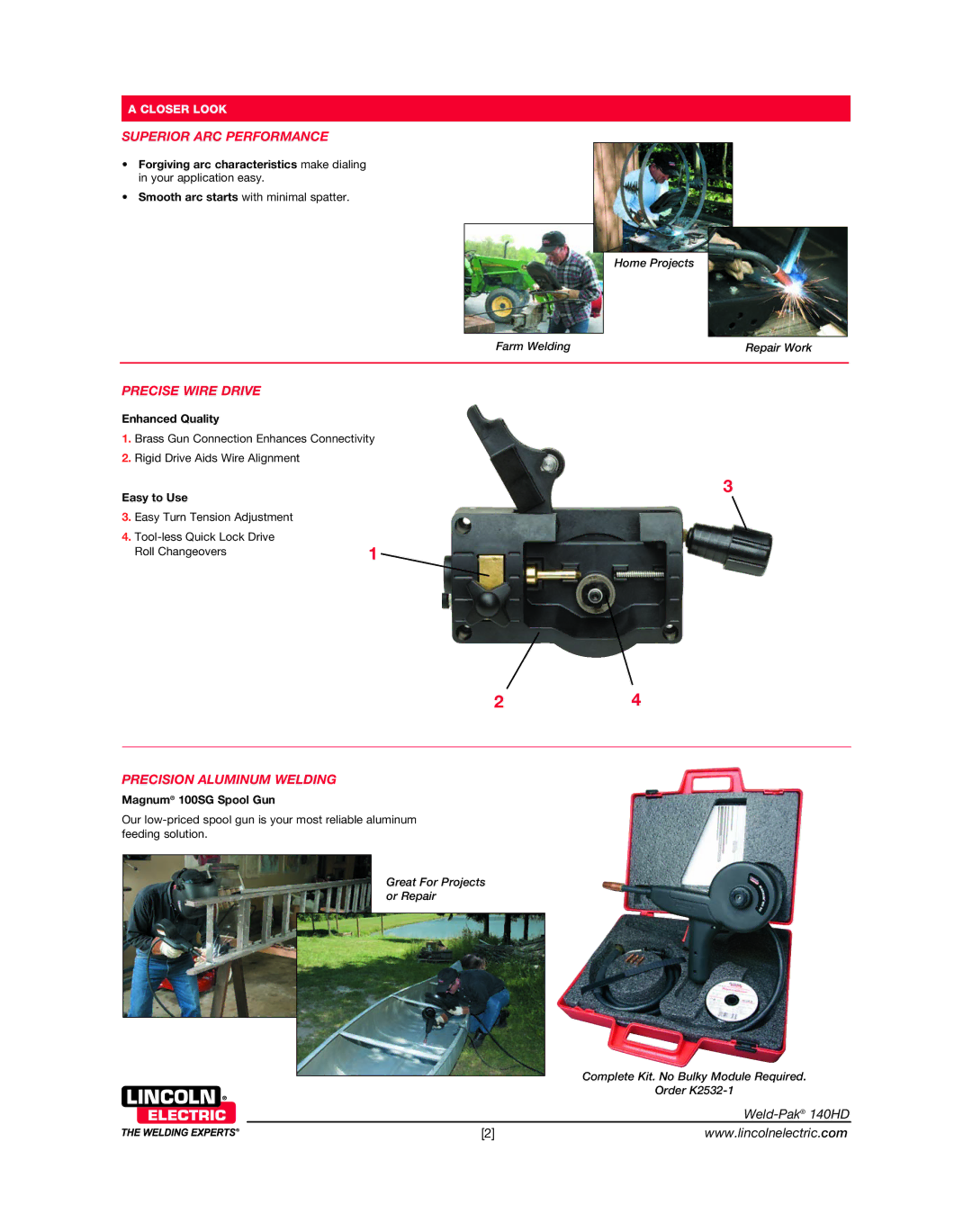 Lincoln Electric K2514-1 warranty Superior Arc Performance, Precise Wire drive, Precision Aluminum Welding 