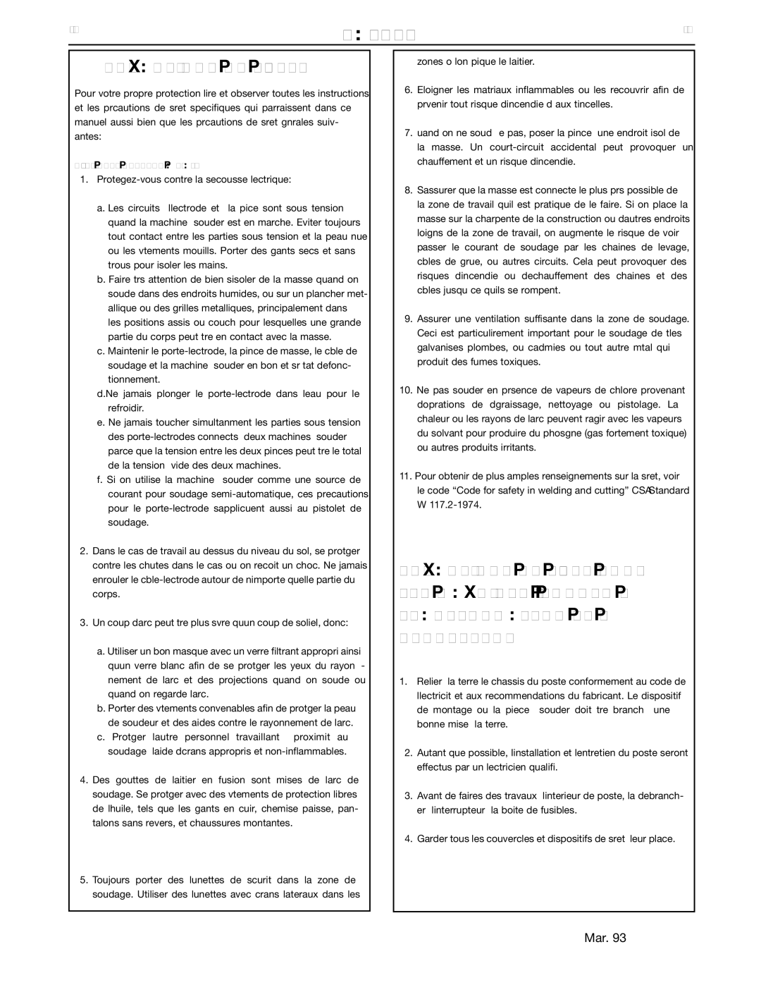 Lincoln Electric LF-72/74 service manual Précautions DE Sûreté, Sûreté Pour Soudage a L’Arc 