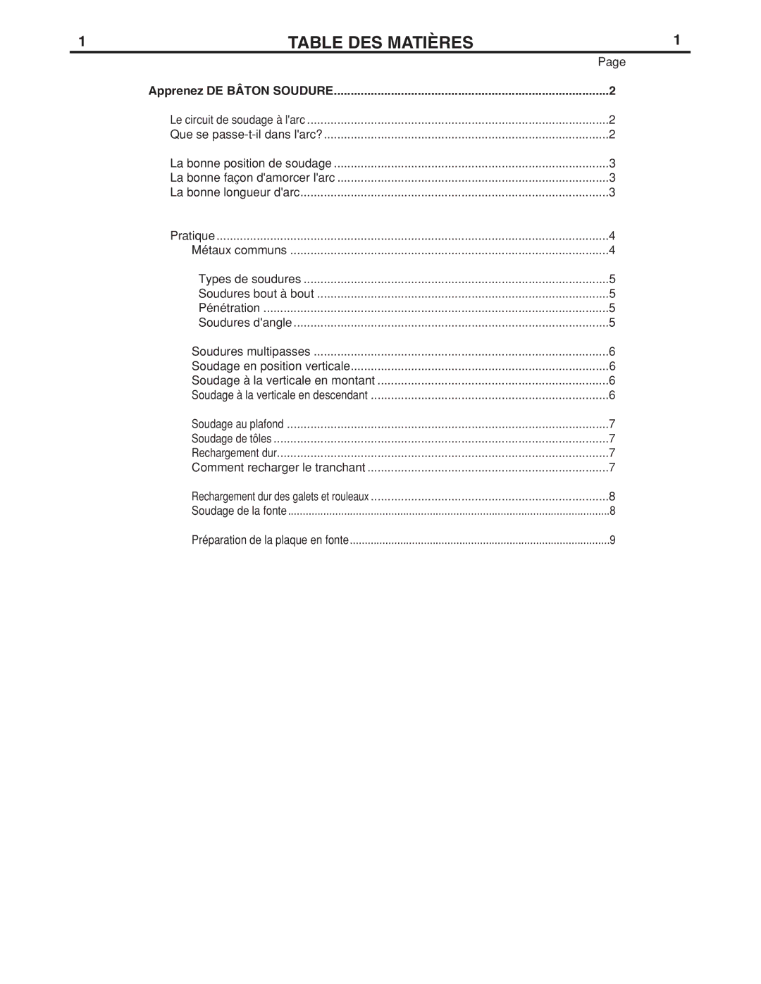 Lincoln Electric LTW2 manual Table DES Matières 