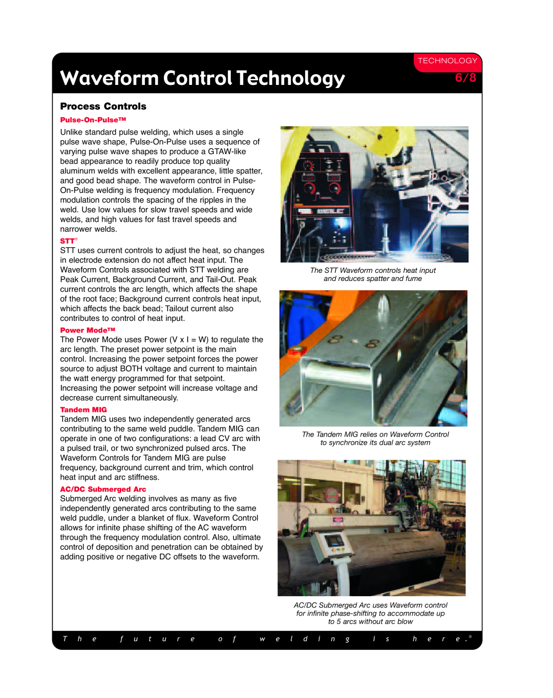 Lincoln Electric M340, M332, MC240, MC232 specifications Process Controls, Waveform Control Technology 