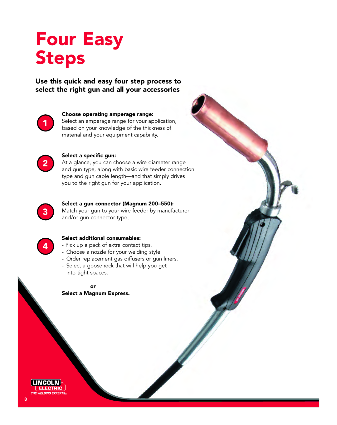 Lincoln Electric Magnum manual Four Easy Steps 