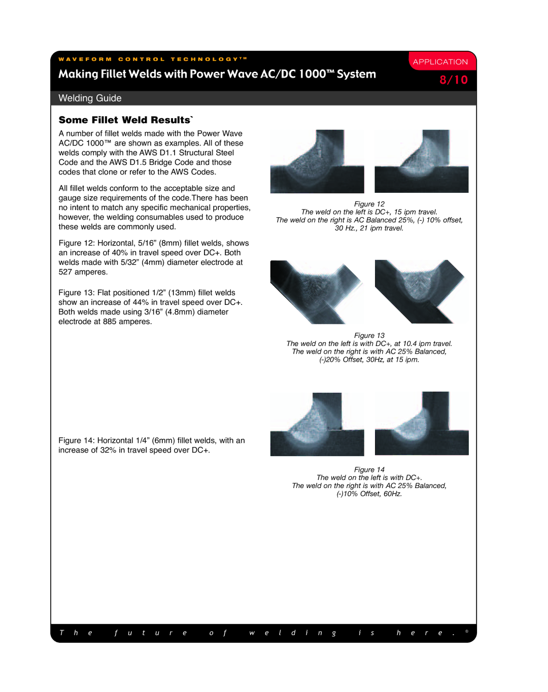 Lincoln Electric Making Fillet Welds manual Some Fillet Weld Results` 