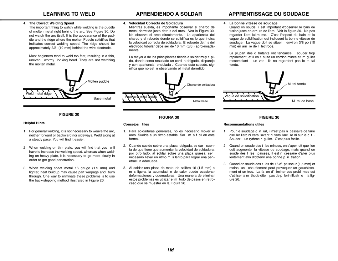 Lincoln Electric MIG-PAK 10 manual Helpful Hints, Consejos Útiles, Recommandations utiles 