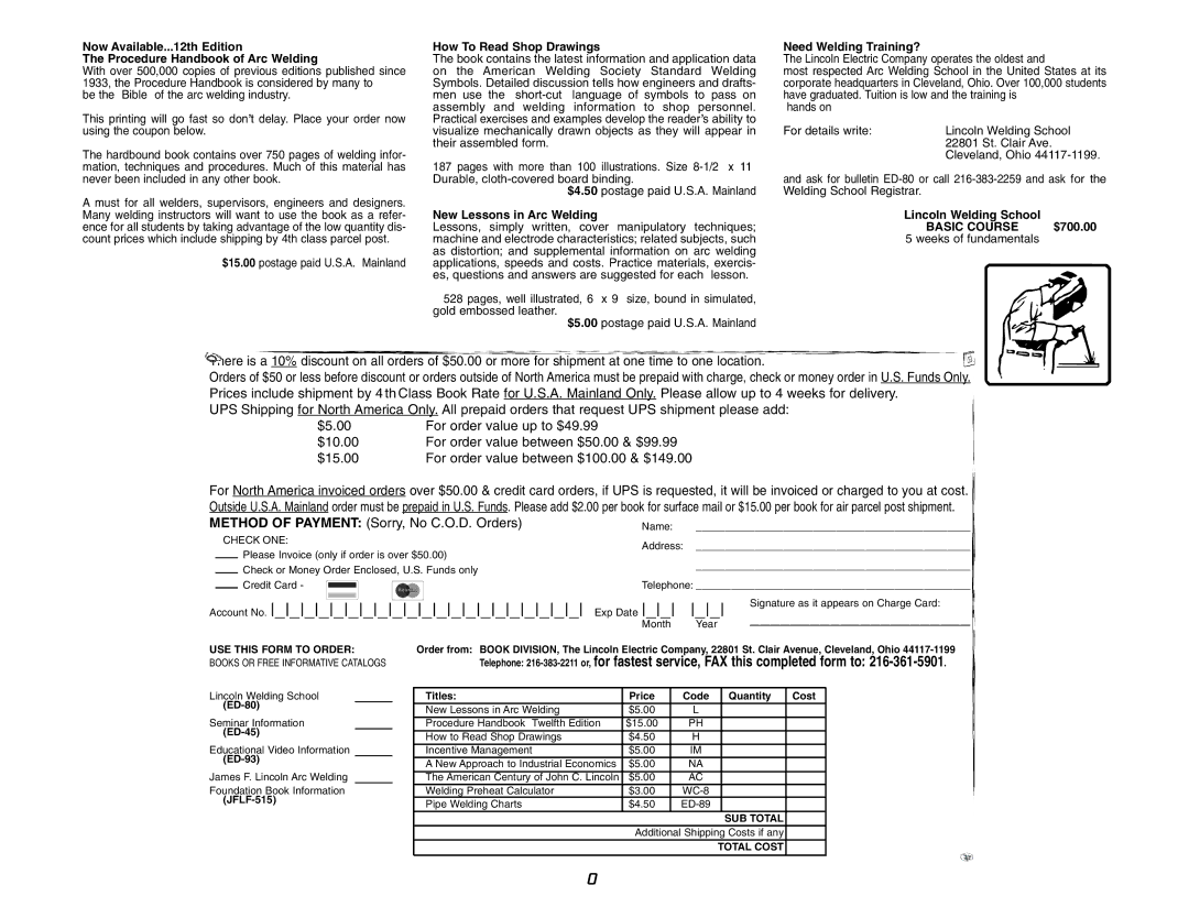 Lincoln Electric MIG-PAK 10 manual How To Read Shop Drawings, New Lessons in Arc Welding, Need Welding Training? 