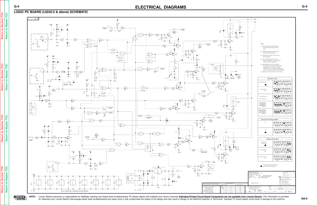 Lincoln Electric NA-5NF, NA-5SF service manual Logic PC Board L6242-2 & above Schematic 