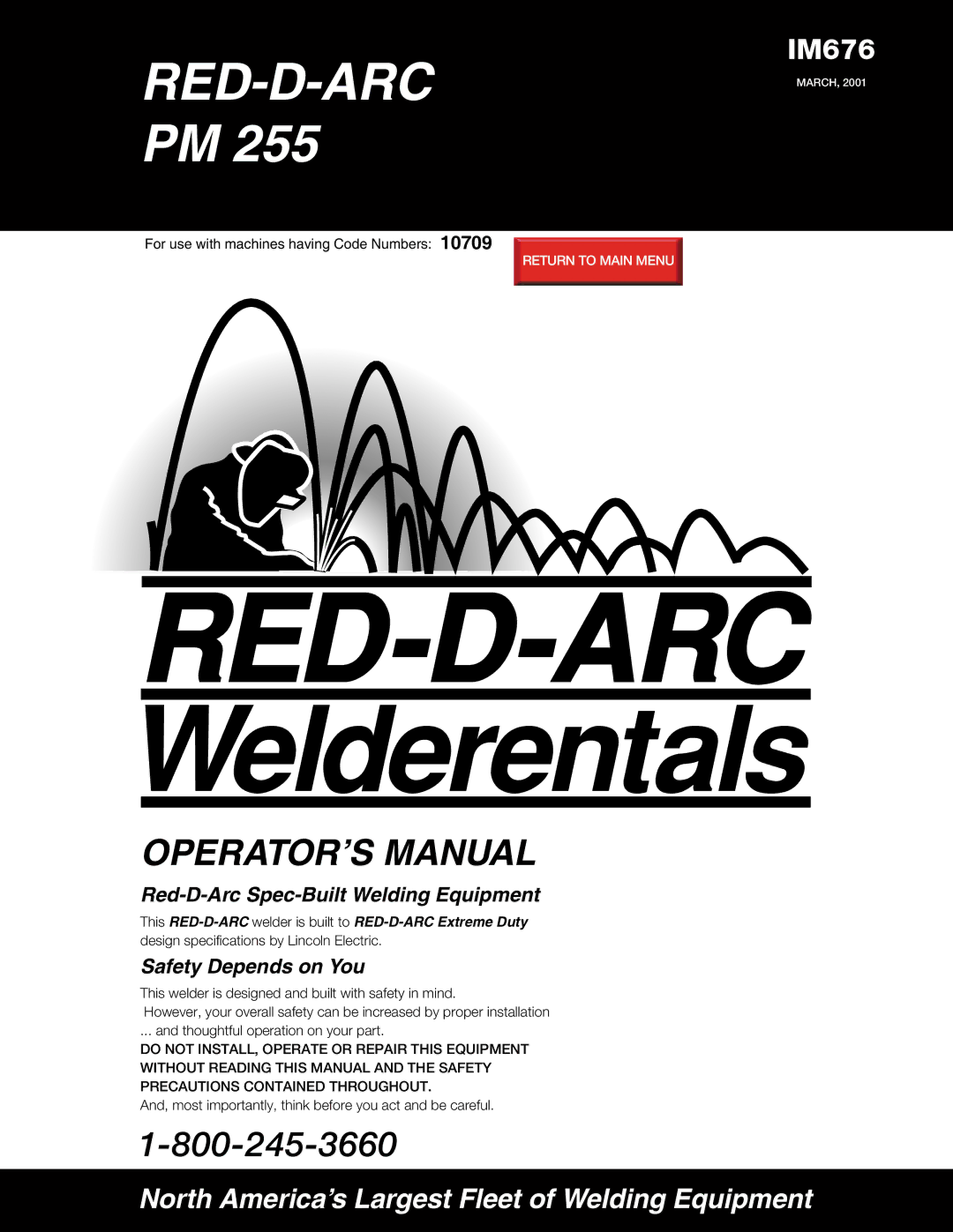 Lincoln Electric PM 255 specifications Red-D-Arc Pm 