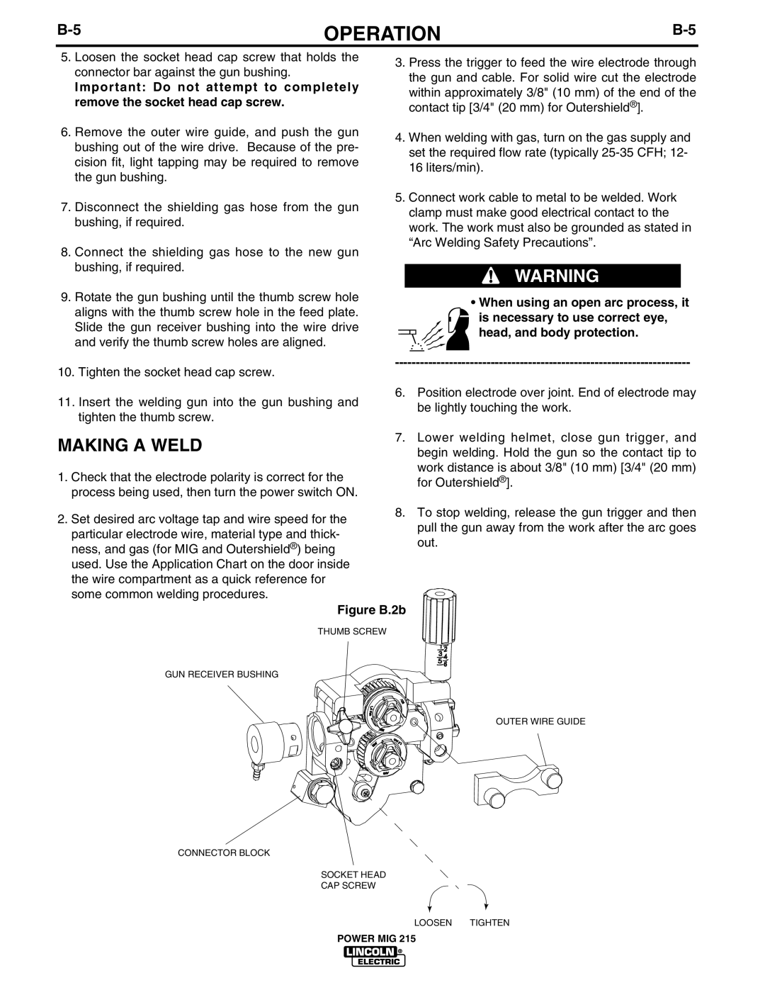 Lincoln Electric pmn manual Making a Weld, Figure B.2b 