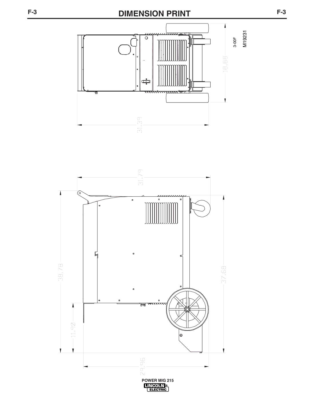 Lincoln Electric pmn manual Dimension Print, M19231 