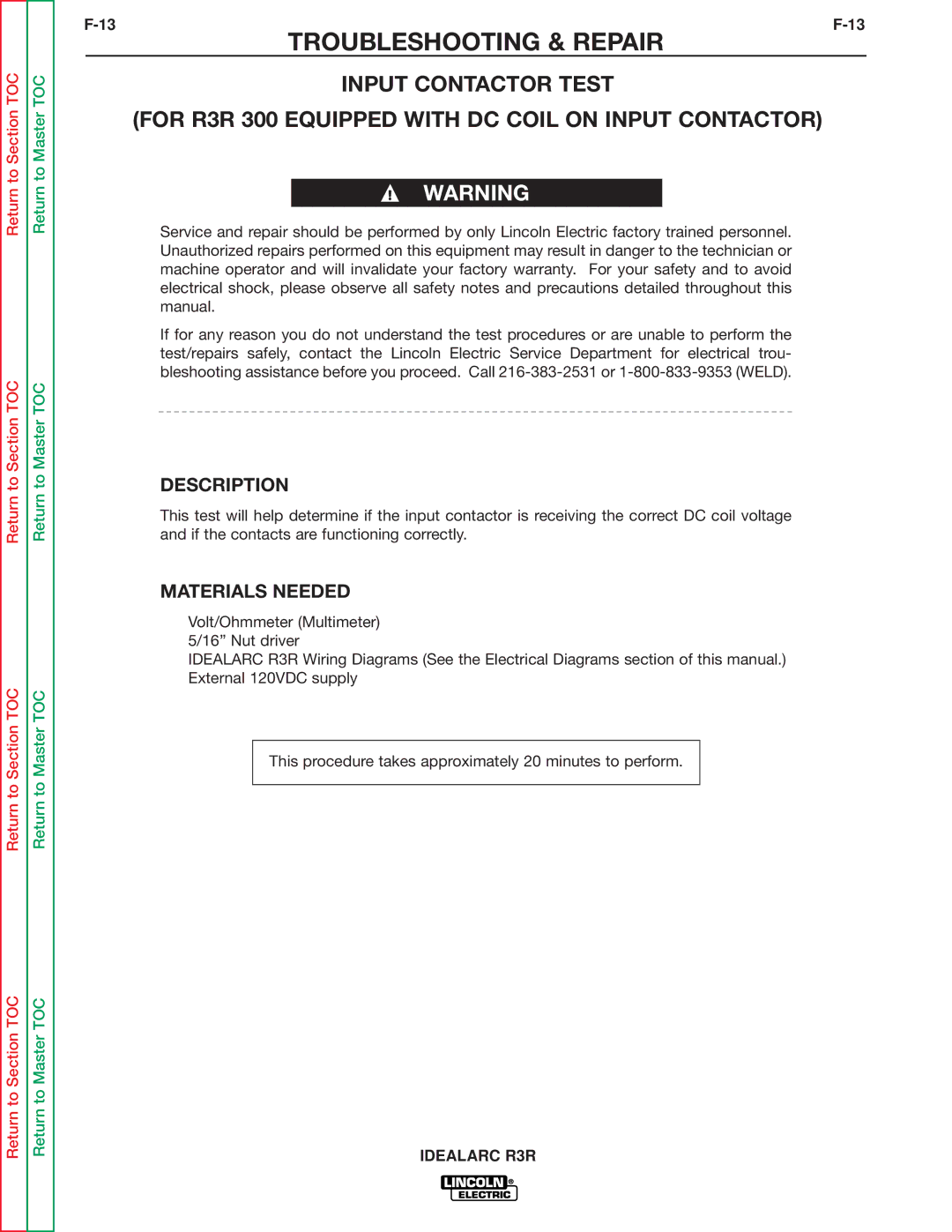 Lincoln Electric R3R-500, R3R-300 service manual Description 