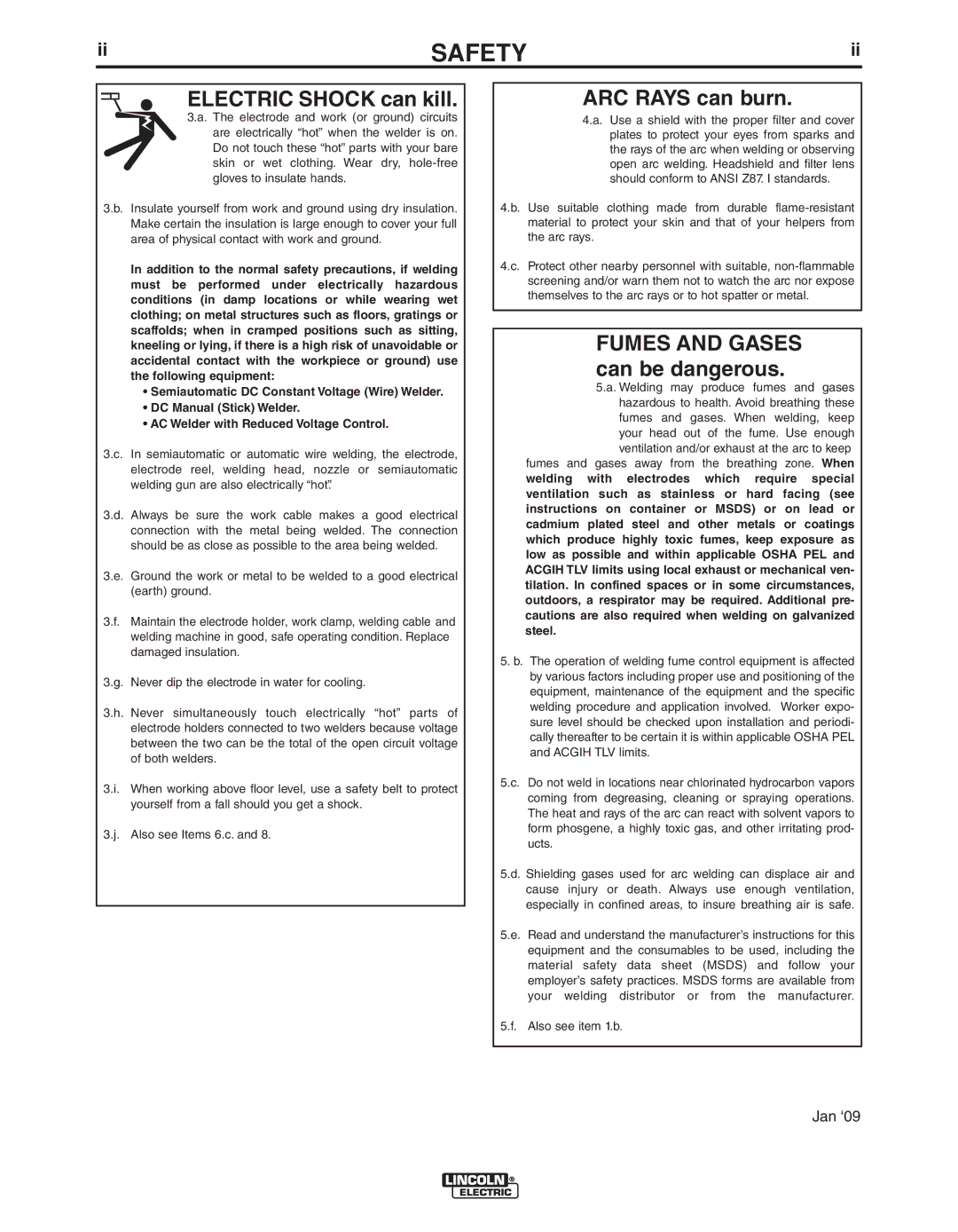 Lincoln Electric R3R 500-I, R3R 375-I manual Electric Shock can kill 