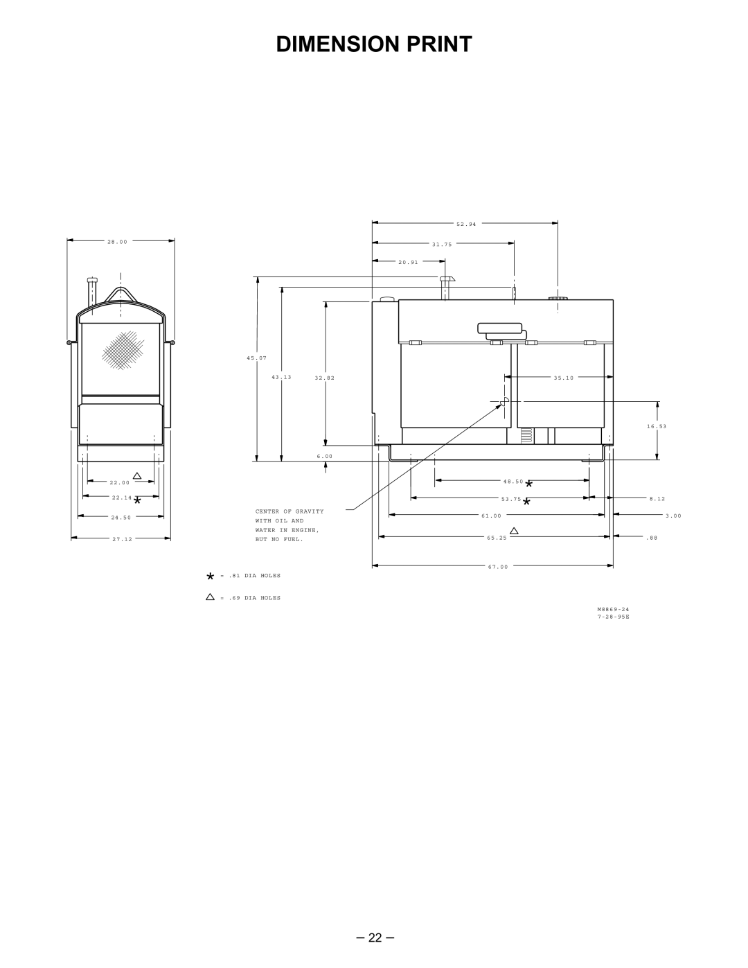 Lincoln Electric SA-250 manual Dimension Print 