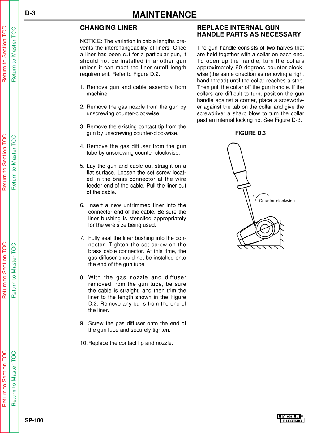 Lincoln Electric SP-100 service manual Figure D.3 