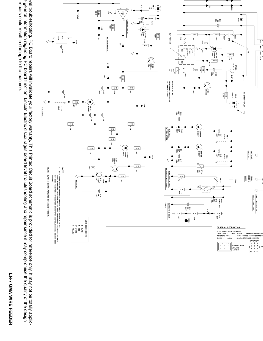 Lincoln Electric SVM 106-A service manual Schematic Diagram Control P.C. Board 