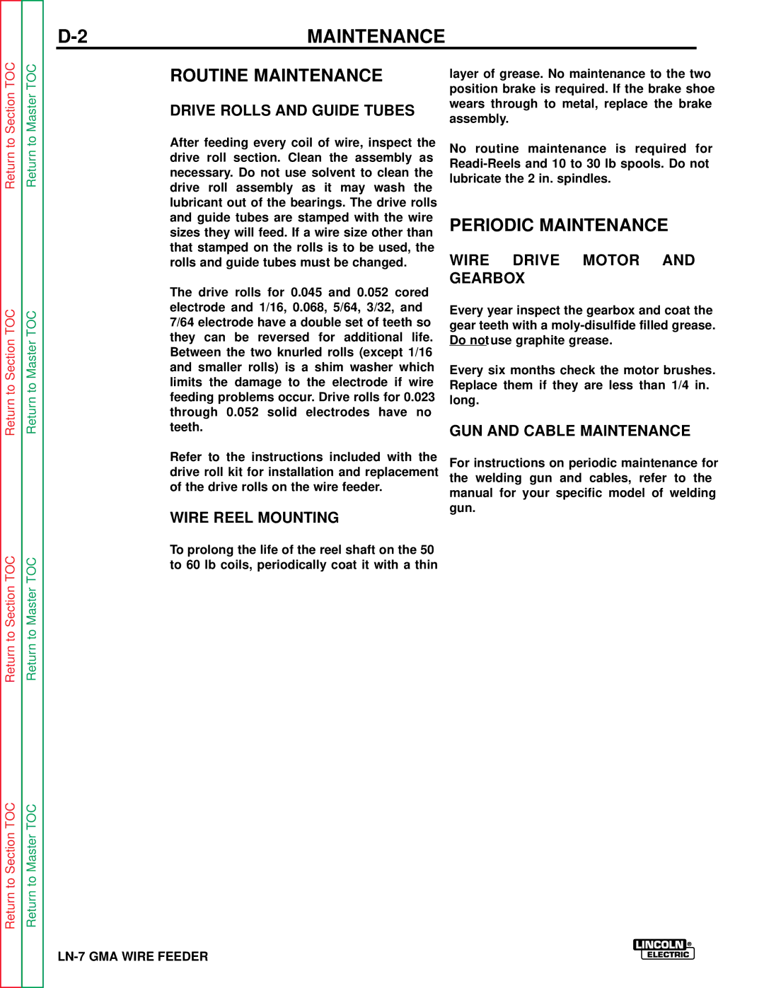 Lincoln Electric SVM 106-A service manual Routine Maintenance, Periodic Maintenance 