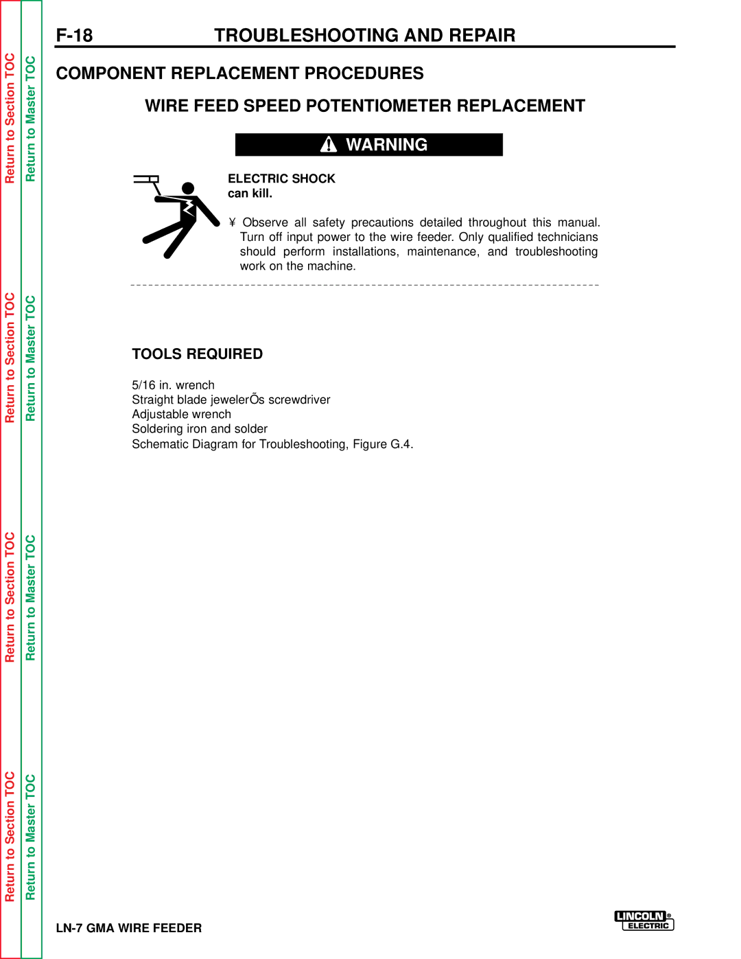 Lincoln Electric SVM 106-A service manual Tools Required 