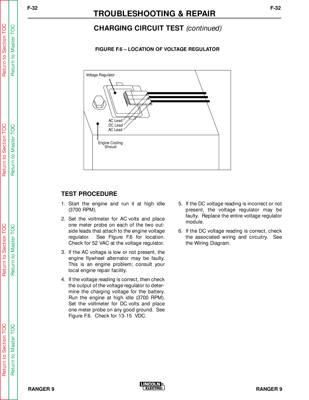 Lincoln Electric SVM 110-A service manual Charging Circuit Test 