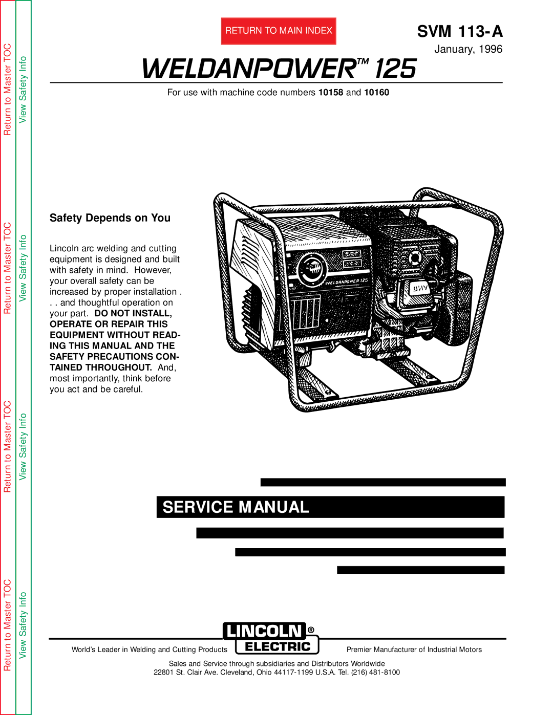 Lincoln Electric SVM 113-A service manual Weldanpowertm 