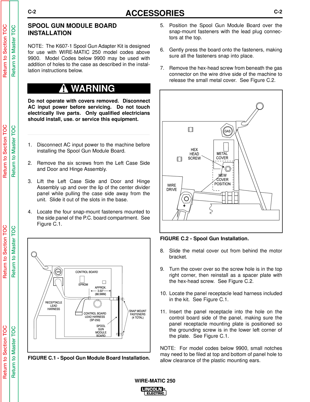 Lincoln Electric SVM 117-A service manual Spool GUN Module Board, Installation 