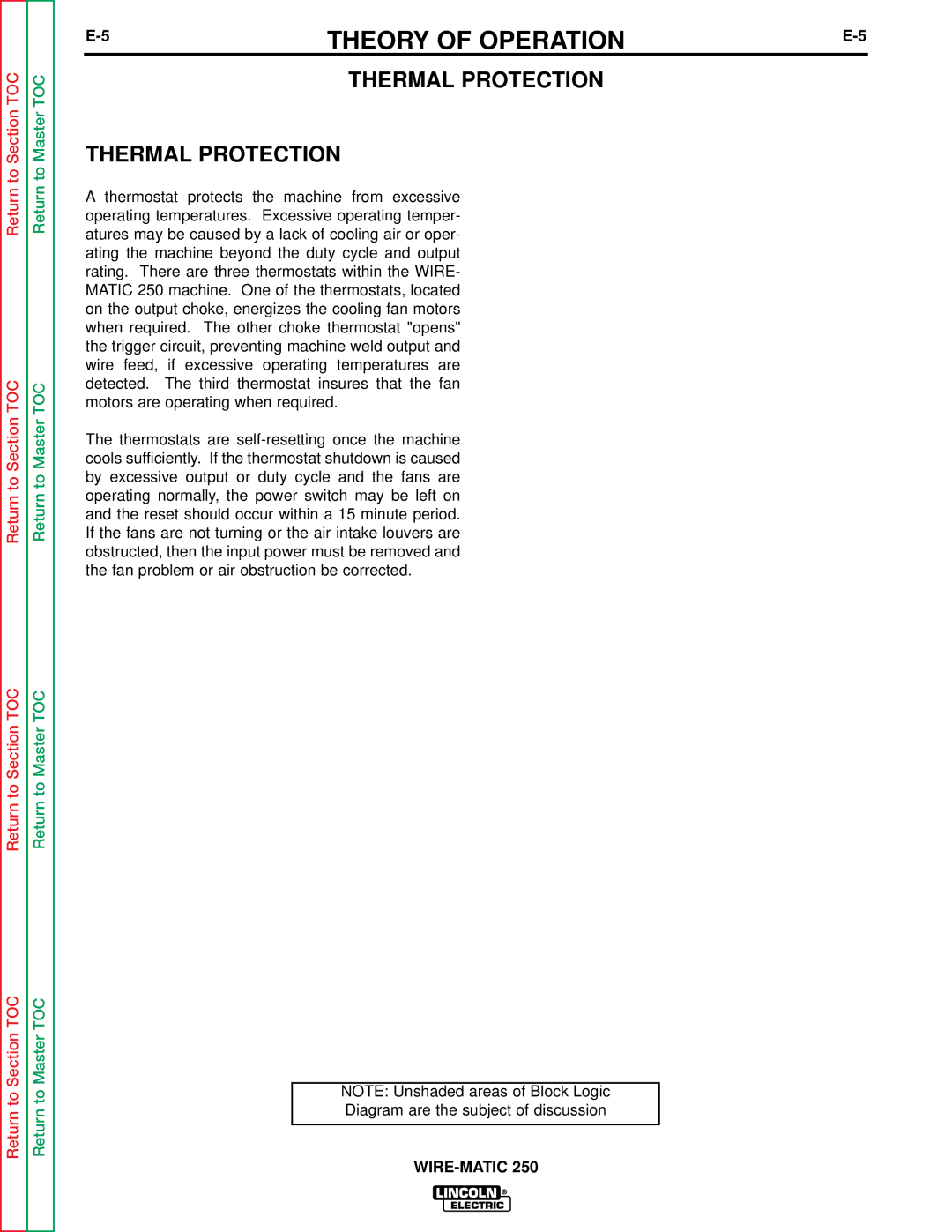 Lincoln Electric SVM 117-A service manual Thermal Protection 