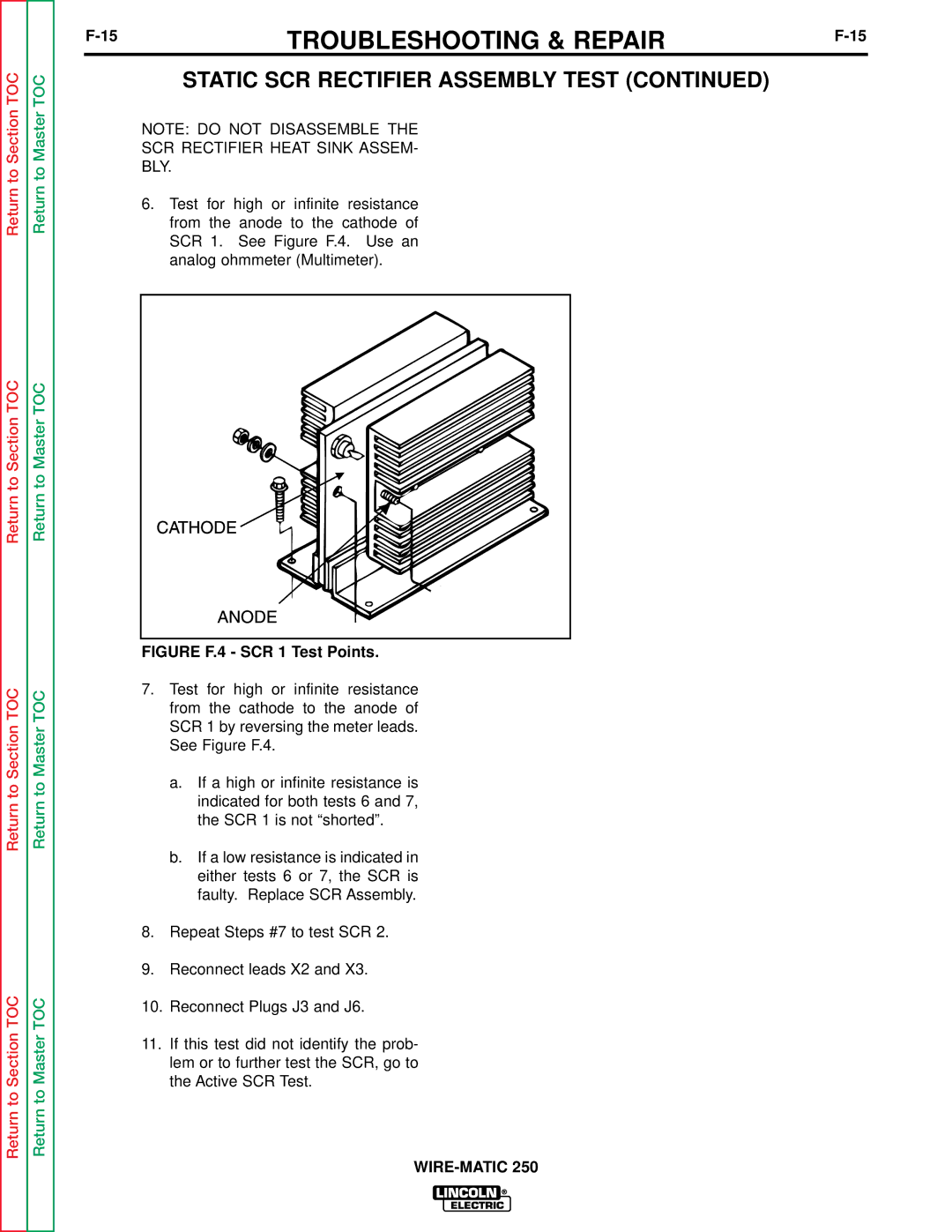 Lincoln Electric SVM 117-A service manual Figure F.4 SCR 1 Test Points 