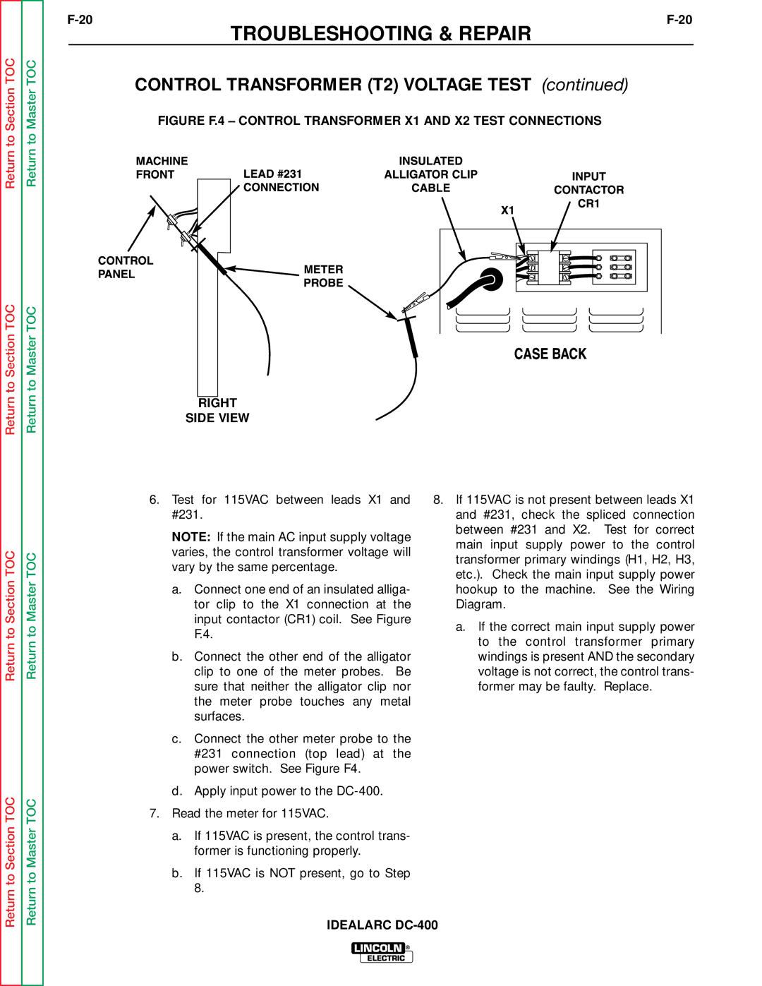 Lincoln Electric SVM 122-A service manual Troubleshooting & Repair 