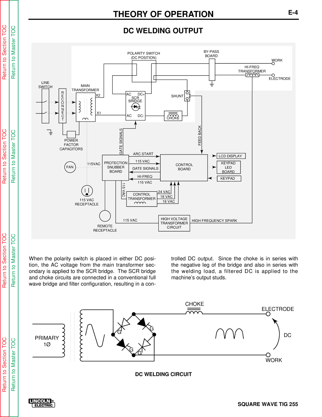 Lincoln Electric SVM100-A service manual DC Welding Output, DC Welding Circuit 