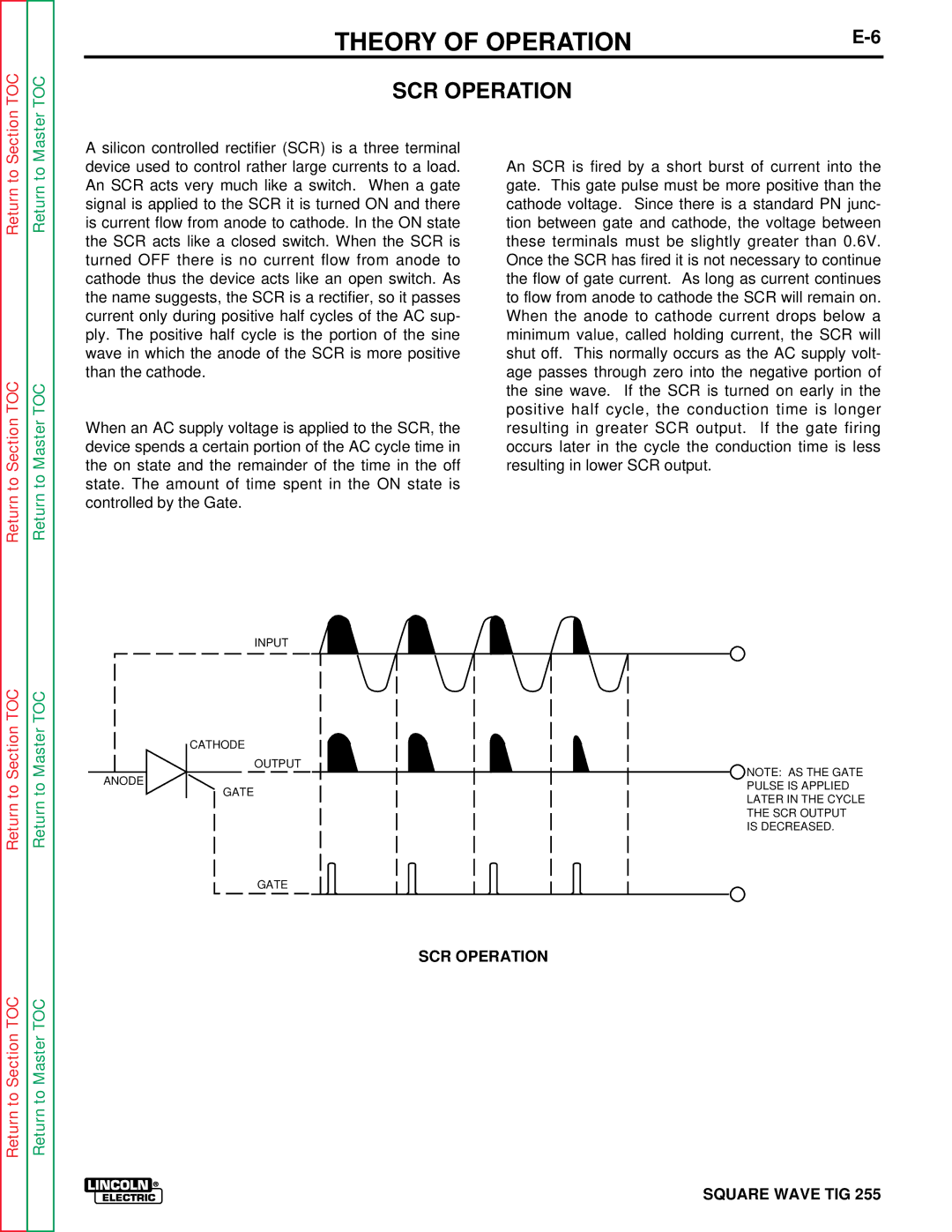 Lincoln Electric SVM100-A service manual SCR Operation Square Wave TIG 