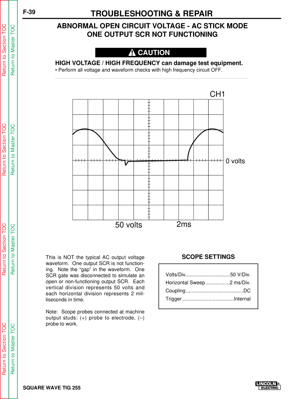 Lincoln Electric SVM100-A service manual Troubleshooting & Repair 