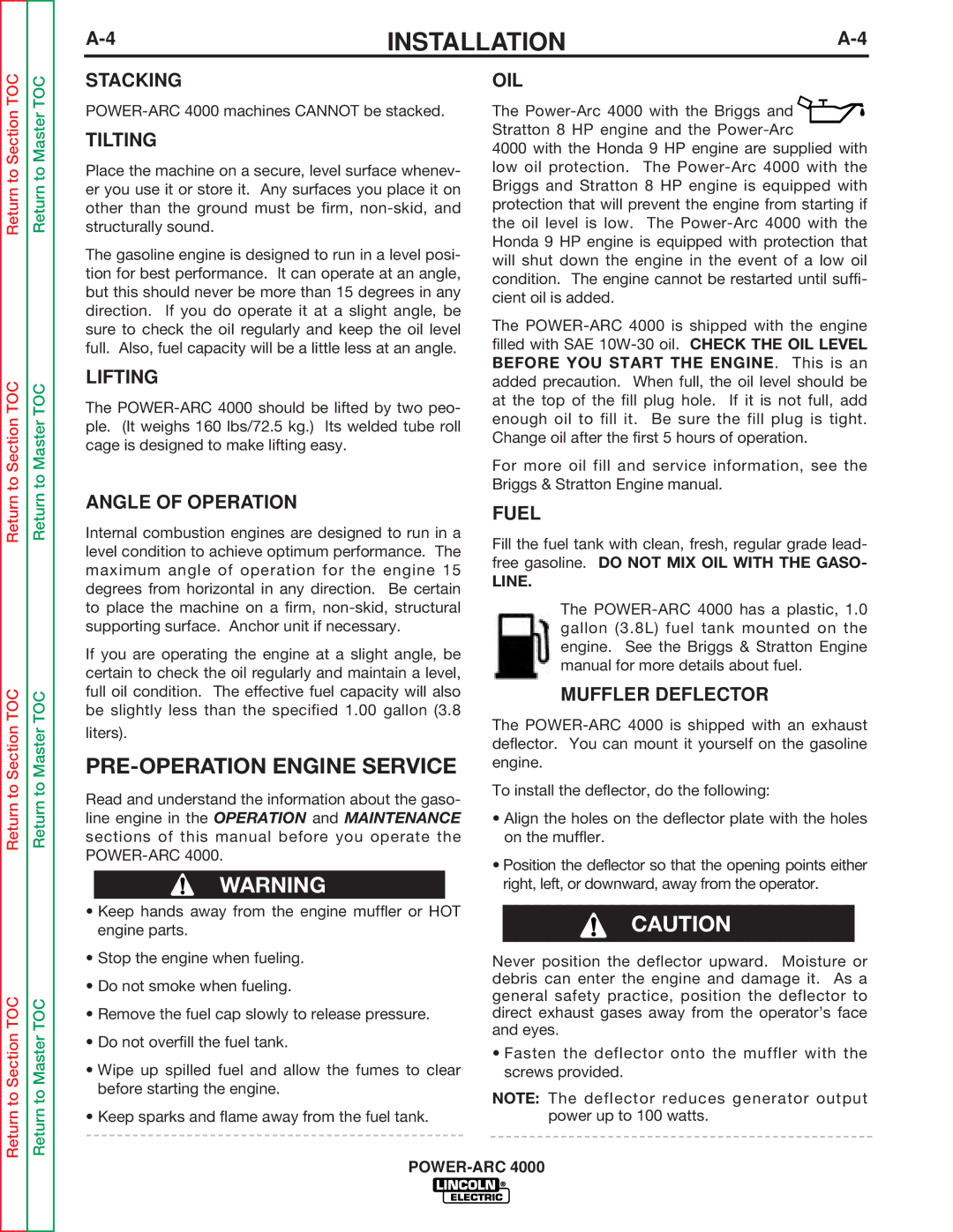 Lincoln Electric SVM103-C service manual PRE-OPERATION Engine Service 